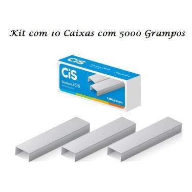 Imagem de Grampo P/ Grampeador 26/6 Atacado Marca Cis Caixa com 10 Cxs