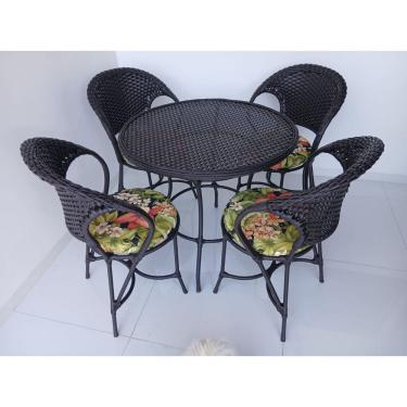 Imagem de Conjunto de Mesa e Cadeiras em Fibra Sintética Argila 