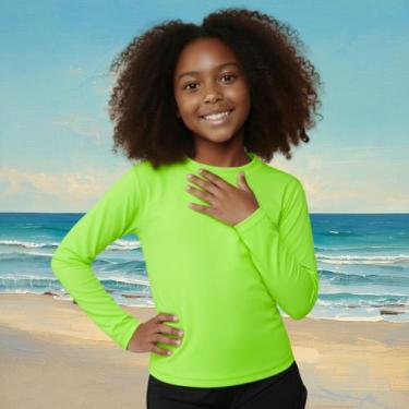 Imagem de Camisa Térmica Infantil Menina Manga Longa Proteção Solar Segunda Pele