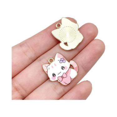 Imagem de Pingentes De Gato Com Laços Em Liga Metálica, Suprimentos Para Artesan