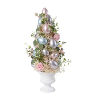 Imagem de Mini Arvore De Pascoa  De Mesa Fondant Ovos C/ Flores 46cm
