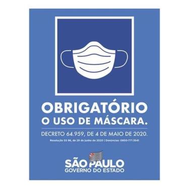 Imagem de Kit 10 Placas Sinalização - Obrigatório Uso Máscara Governo - Sinalizo