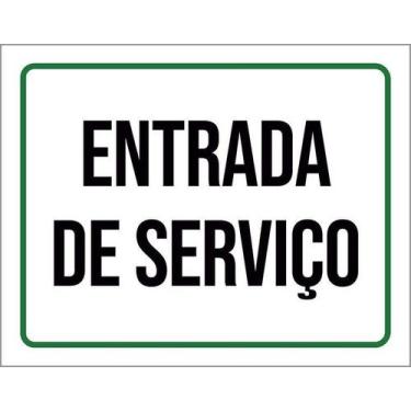 Imagem de Kit 3 Placa Acm Entrada De Serviço Verde 18X23 - Sinalizo