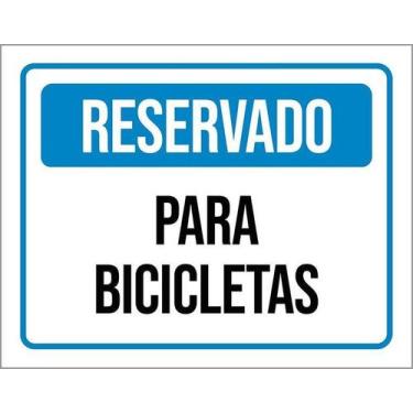 Imagem de Kit 3 Placa Acm De Reservado Para Bicicletas 18X23 Branco - Sinalizo