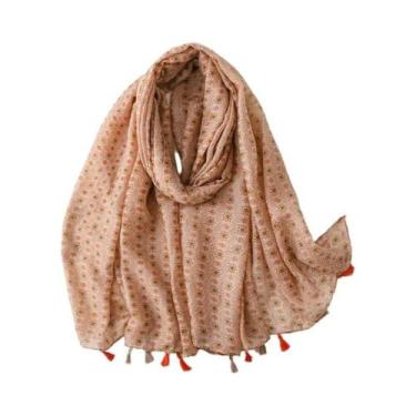 Imagem de Cachecol Aztec Paisley Floral Com Franjas, Viscose, Pashmina, Hijab 18