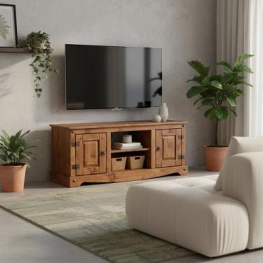 Imagem de Rack 2 Portas em Madeira Maciça - moblix, Marrom