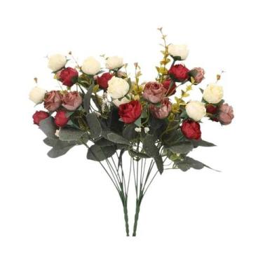 Imagem de Pequenas Flores Artificiais De Seda Rosa 1/2PCS Para Decoração De Casa