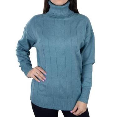 Imagem de Blusa Feminina Facinelli By Mooncity Gola Alta Azul - 650983-Feminino