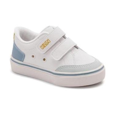 Imagem de Tenis Infantil Klin Baby Style Branco/Azul/Mel 259.044-Masculino
