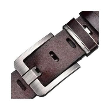 Imagem de Cinto Masculino De Couro Legítimo Com Fivela De Liga Metálica, Luxuoso