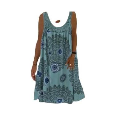 Imagem de Vestido Feminino Casual De Verão Com Estampa Digital, Ombro a Ombro, T