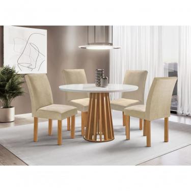 Imagem de Sala De Jantar 4 Cadeiras C Vidro 1,0m - Dublin - Sky Móveis