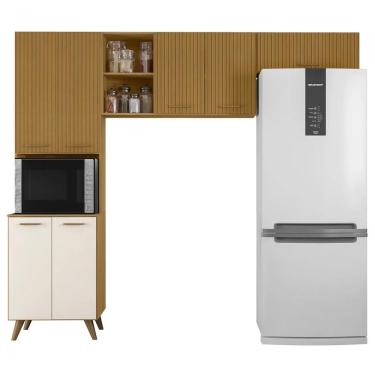 Imagem de Armário De Cozinha Amélia Freijó Uv/ripado/off Acetinado Z44 - Mpozenato