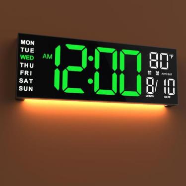 Imagem de Relógio JALL 16" Digital Wall Mount RGB Timer Verde Branco
