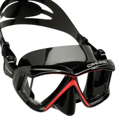 Imagem de Máscara de Mergulho Cressi Pano 4, Preto, Vermelho