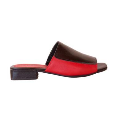 Imagem de Tamanco Rasteira Feminina Em Couro Estilo Retrô Vintage GRU8048 - Zamb