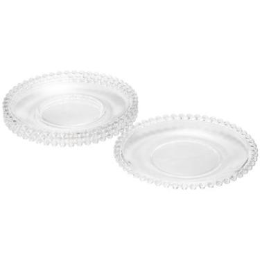 Imagem de Conjunto de 4 Pratos Sobremesa de Cristal Pearl 20cm - Wolff, Transpar