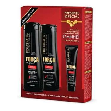 Imagem de Kit Shampoo Condicionador Máscara Bio Extratus Força com Pimenta 350ml