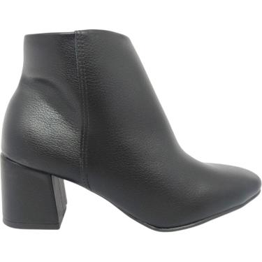 Imagem de Bota Feminina Casual Dia a Dia Passeio Trabalho Cano Baixo Salto Bloco Em Couro Conforto Beira Rio 9076.111