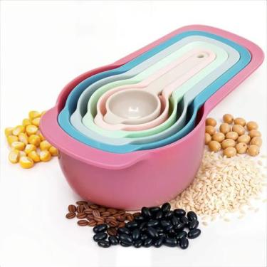 Imagem de Kit 6 Colheres Medidoras Xícaras Coloridas Receitas Cozinha - MB