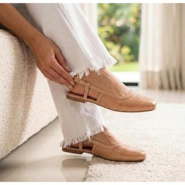 Imagem de Slingback Mule Feminino Bico Quadrado Sandalia Aberta Casual Confotave