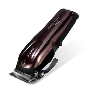 Imagem de Maquina Kemei 2600 Corte Cabelo Profissional Sem Fio, Preto e Vermelho