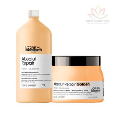 Imagem de Kit profissional absolut repair loréal shampoo 1,5l + máscara 500g - L