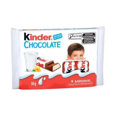 Imagem de Chocolate Kinder ao Leite com Recheio ao Leite 50g com 4 Barrinhas