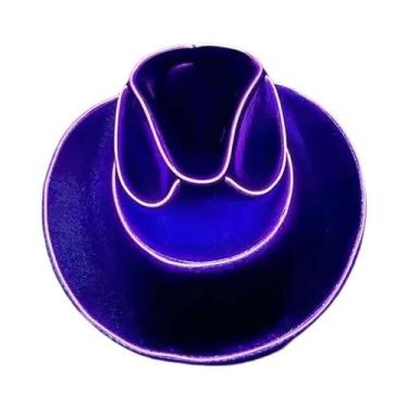 Imagem de Chapéu De Cowboy/Cowgirl Com LED, Perolado, Estilo Western, Para Dança