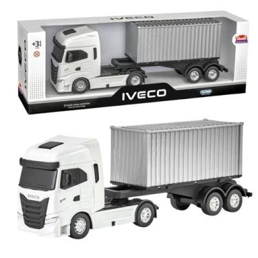Imagem de Caminhão Toco Iveco S-Way Container - Brinquedo Infantil Realista De C
