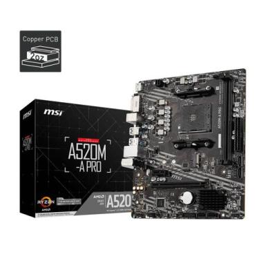 Imagem de Placa Mãe MSI A520M-A PRO - AMD AM4 - mATX - DDR4