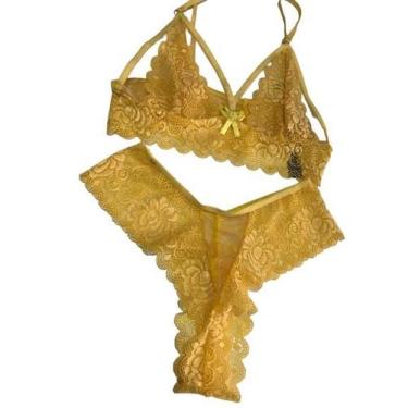 Imagem de Lingerie Sexy Alice Amarelo G - kelma Lingerie