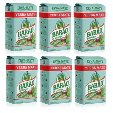 Imagem de 6 Erva Mate chimarrão BARÃO EXPORT COMPOSTA Uruguai 1kg - Barão de Cot
