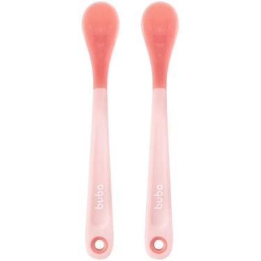 Imagem de Kit 2 Colheres Termossensíveis Buba Design Anatômico Muda de cor Cor:R