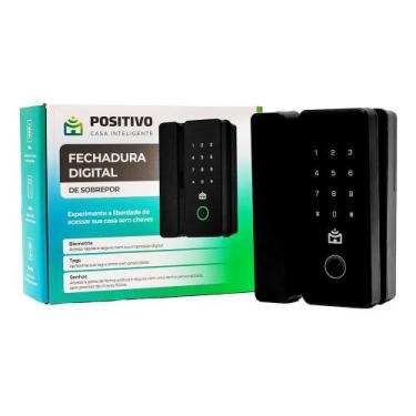 Imagem de Fechadura Digital de Sobrepor Positivo Casa Inteligente com Biometria,