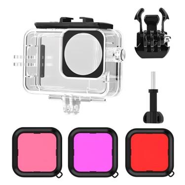 Imagem de Kit Caixa Estanque Shoot DJI Action 6 com 3 Filtros Impermeável Até 45 Metros