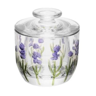 Imagem de Manteigueira Francesa Hand Painting em Cristal com Pintura Artesanal à Mão Lavanda Lyor