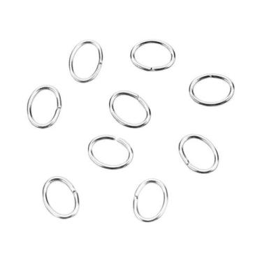 Imagem de Argolas De Aço Inoxidável Ovaladas 100pcs 3x4/4x6/6x8mm Conectores Par