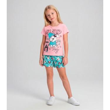 Imagem de Pijama Infantil Menina Brilha no Escuro Kappes Rosa, 3, Rosa