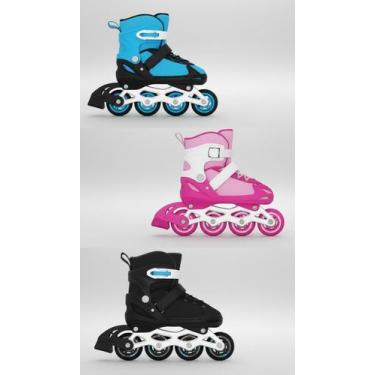 Imagem de Patins Infantil 4 Rodas Ajustável c/ Kit Proteção - Congratulations St