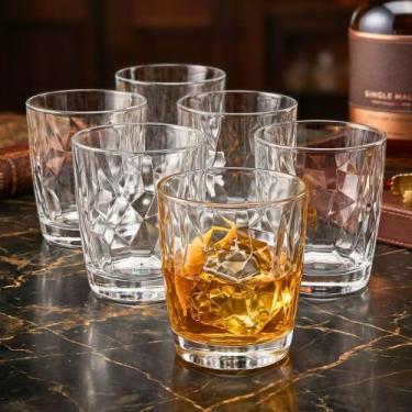 Imagem de Kit de Copos Whisky e Água 390ml Bormioli Rocco Diamond 6pçs Original 
