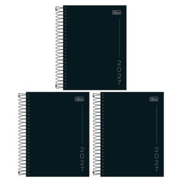 Imagem de Kit 03 Agendas 2027 Espiral Diária Pepper Executiva Preta Capa Dura 11