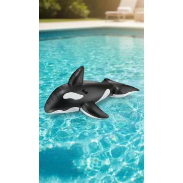 Imagem de Boia Inflável Baleia Orca 190cm - Uso Piscina e Praia - Congratulation