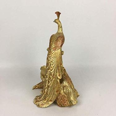 Imagem de Pkfinrd Rack de vinho de pavão requintado para artesanato em resina de ouro e casa