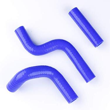 Imagem de Kit de mangueira de silicone para refrigerador de radiador de bicicleta Performance Dirt Bike serve para KAWASAKI KX 80 85 100 1998-2013 (azul)