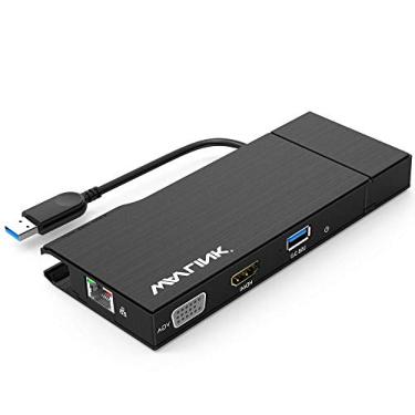 Imagem de WAVLINK Estação de ancoragem USB 3.0 com tela dupla HDMI | VGA com Gigabit Ethernet, porta USB 3.0, leitor de cartão removível, HDMI até 2560 x 1440 e VGA 1920 x 1200 compatível com Windows e MacOS