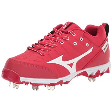 Imagem de Mizuno Chuteira feminina 9-spike 9 Spike Swift 7 Low Metal Softball Cleat, Vermelho-branco, 35 BR
