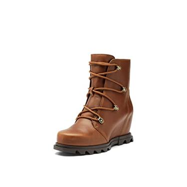 Imagem de Sorel Bota feminina de renda Joan of Arctic Wedge III — Botas de camurça à prova d'água, Couro de avelã, marrom escuro, 36