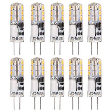 Imagem de Zerodis Pacote com 10 lâmpadas de LED G4, fonte de luz Bi Pin de 1,2 W, 24 LEDs, mini lâmpada de LED de substituição para lâmpada de teto de cozinha de mesa 12 V