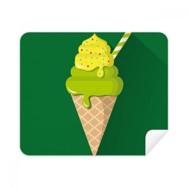 Imagem de Pano de limpeza para picolés Green Matcha Ice Cones Limpador de tela 2 peças de tecido de camurça